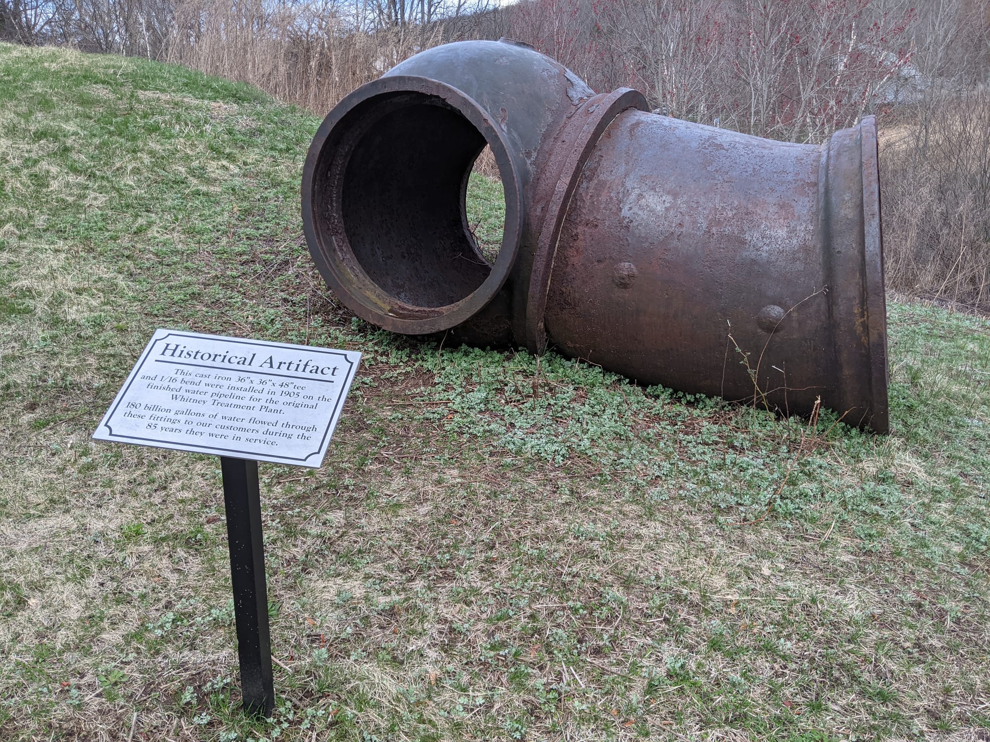 Historical Artifact — the pipe, photographed on the trail
