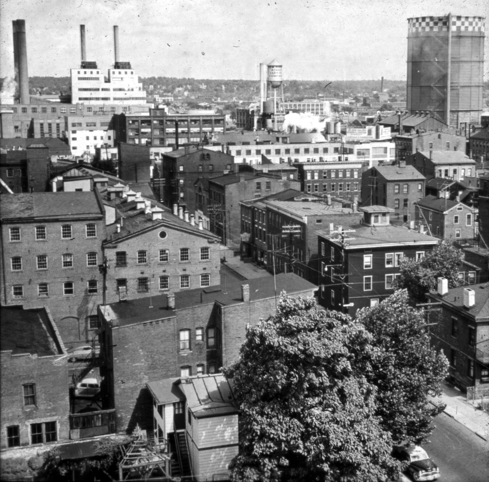 El barrio de las calles Hamilton y St John hacia 1955. Cortesía del Museo de New Haven.